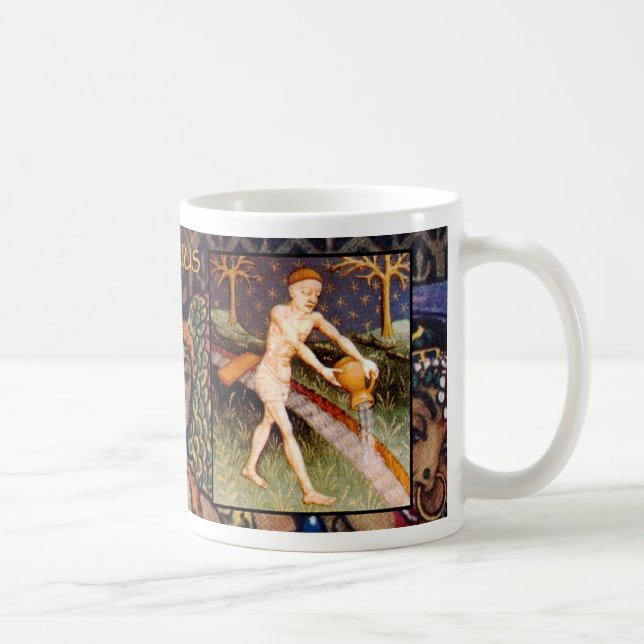 Aquarius Ancient Zodiac Sign Astrologie Kaffee Cup Kaffeetasse (Rechts)