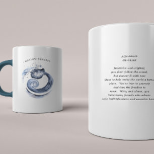 Aquarius Aquarius Astrologie Zodiac   Monogramm Kaffeetasse