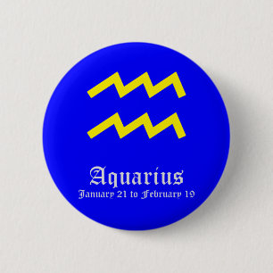 AQUARIUS ASTROLOGIC SIGN, SYMBOL ZODIAC BUTTON