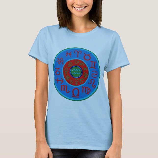 Aquarius Astrologie Zodiac T-Shirt (Vorderseite)