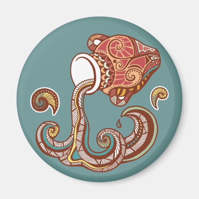 Aquarius Astrologisches Zeichen Magnet (Vorne)