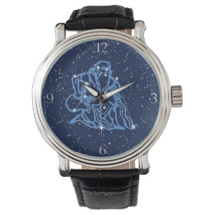 Aquarius Astrologisches Zeichen und Konstellation Armbanduhr