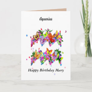 Aquarius Astrology Birthday Card Karte