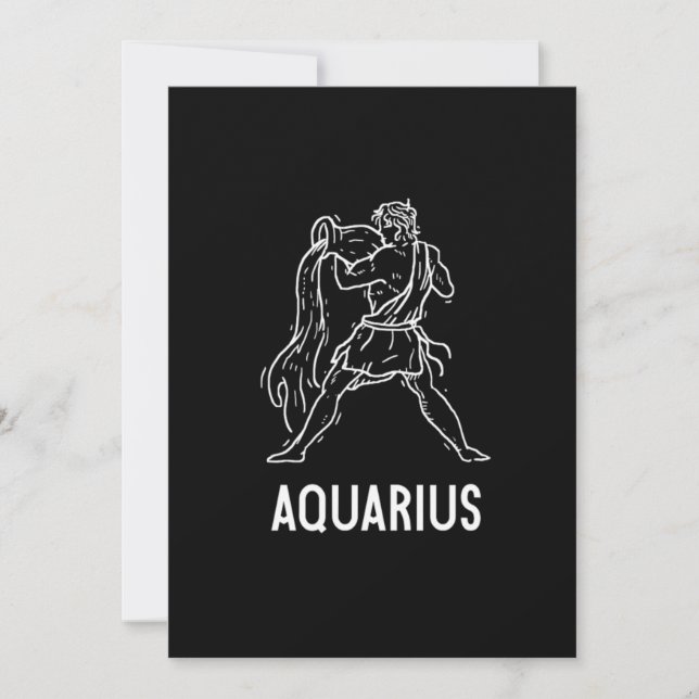Aquarius Astrology Birthday Gift Zodiac Signs Einladung (Vorderseite)