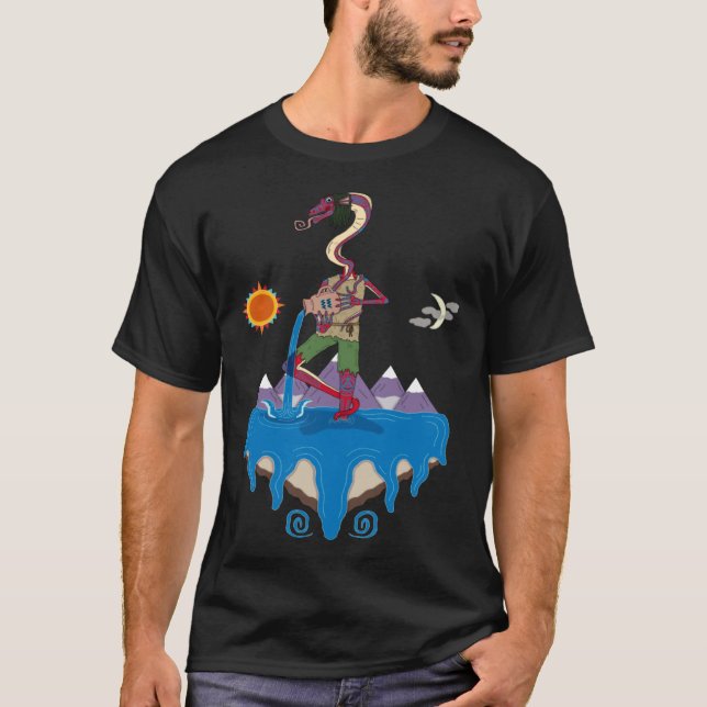 Aquarius Astrology Cosmic Trippy T-Shirt (Vorderseite)