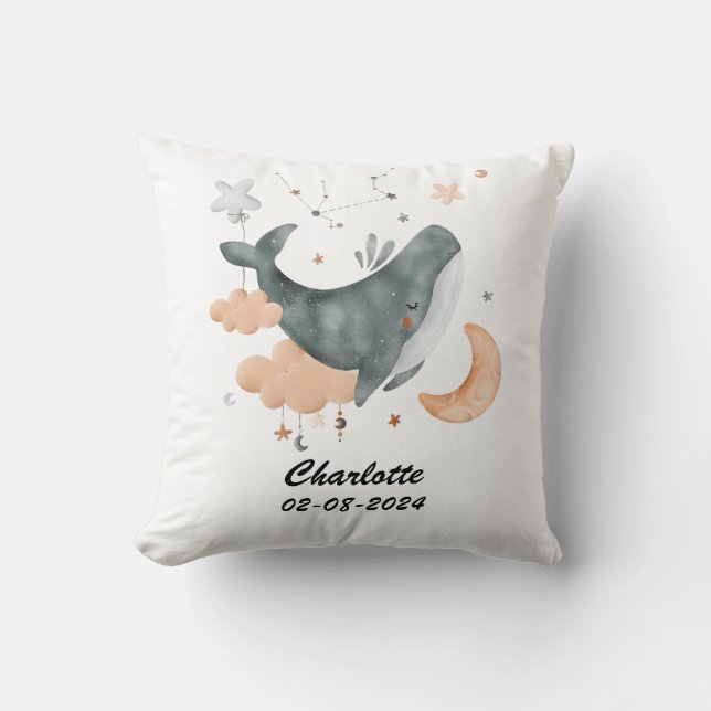 Aquarius Baby Customizable Zodiac Kinderzimmer Kissen (Vorderseite)