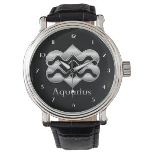 Aquarius Birth Sign Celtic Knot Zodiac Wrist Watch Armbanduhr