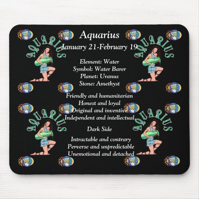 Aquarius Birth Sign Zodiac Mouse Pad Mousepad (Vorne)