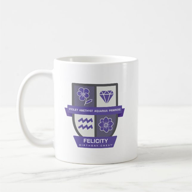 Aquarius Birthday Crest™ for February 1-18 Mug Kaffeetasse (Links)