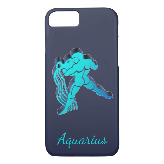 Aquarius Blue Zodiac Astrologie Funny Elegant Case-Mate iPhone Hülle (Rückseite)