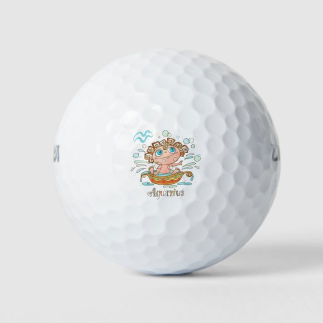 Aquarius Cartoon Baby Golfball (Vorderseite)