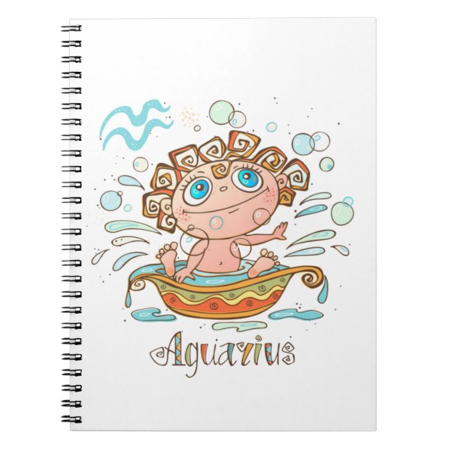 Aquarius Cartoon Baby Notizblock (Vorderseite)