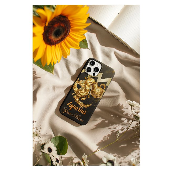 Aquarius Case-Mate Barely There iPhone 16 Hülle (Unpredictable. Unapologetic. Aquarius. Customizable for your name!)