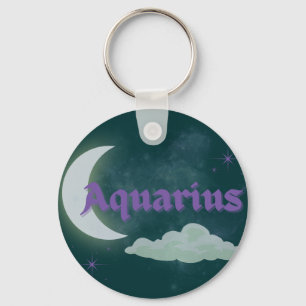 Aquarius Celestial Ästhetik Dreamy Moon Cloud Art Schlüsselanhänger