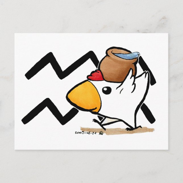Aquarius Chicken Postcard Postkarte (Vorderseite)