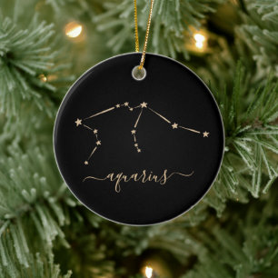 Aquarius Constellation Keramik Ornament