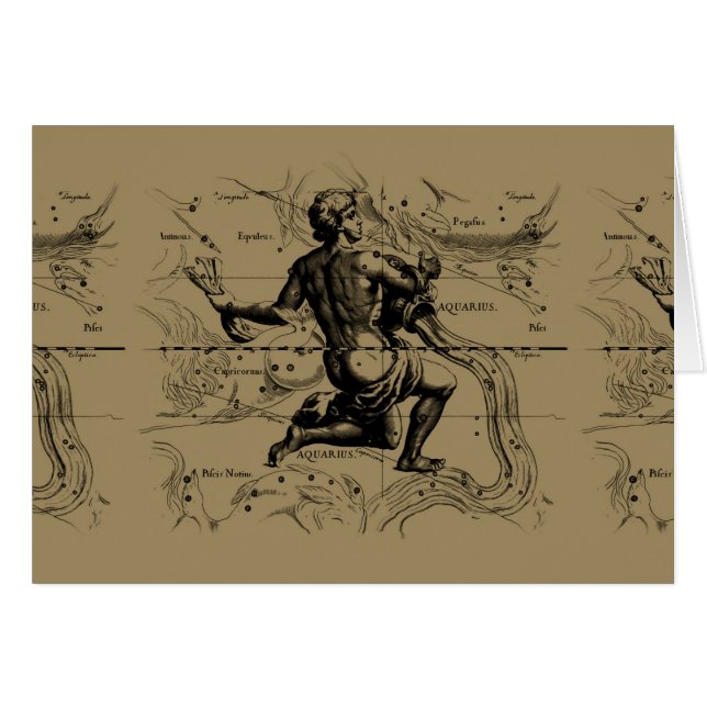 Aquarius Constellation Map von Hevelius (Vorderseite (Horizontal))