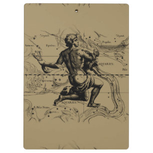 Aquarius Constellation Map von Hevelius Klemmbrett