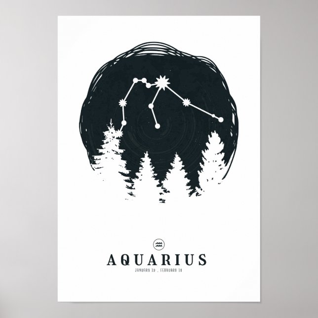 Aquarius Constellation Zodiac Poster (Vorne)