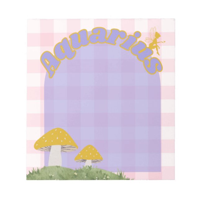 Aquarius Cotattcore Whimsical Fairy Mushroom Art Notizblock (Vorderseite)