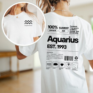 Aquarius Custom Zodiac Astrologie Geburtstag Febru T-Shirt