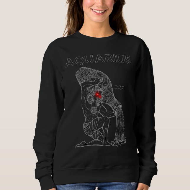 Aquarius Dark Astrology | Minimal Occult Zodiac Sweatshirt (Vorderseite)