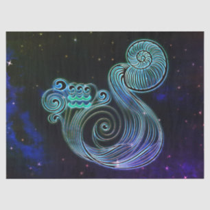 Aquarius, das wasserführende zodiaktisches Gewebep Seidenpapier