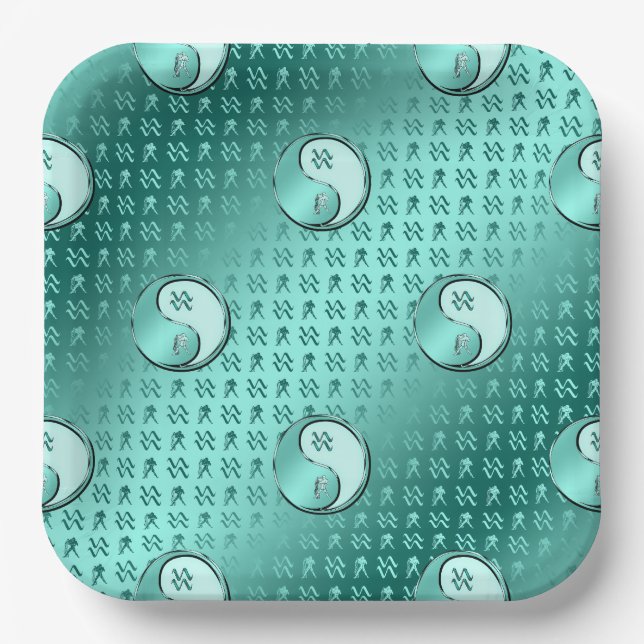 Aquarius der Wasserträger Pappteller (Vorderseite)