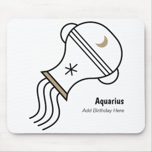 Aquarius der Wasserträger personalisierter Zodiac Mousepad