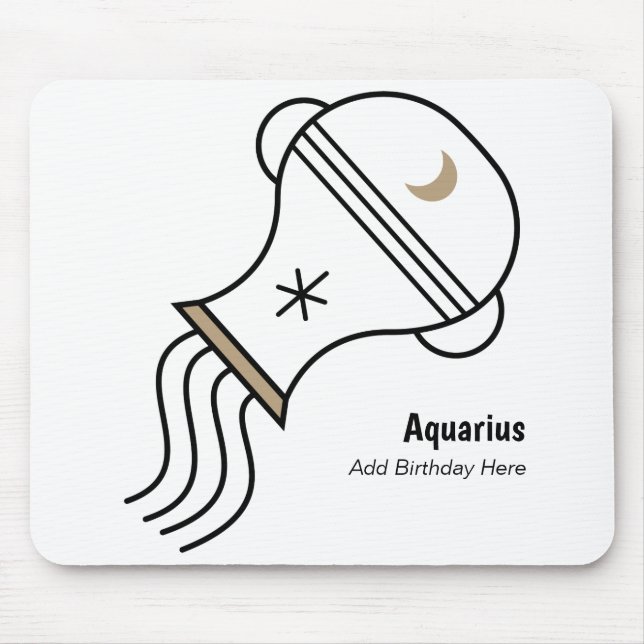 Aquarius der Wasserträger personalisierter Zodiac Mousepad (Vorne)