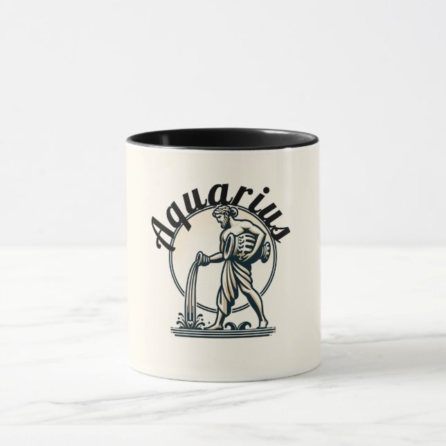 Aquarius der Wasserträger Vintag Zodiac Tasse (Zentrum)