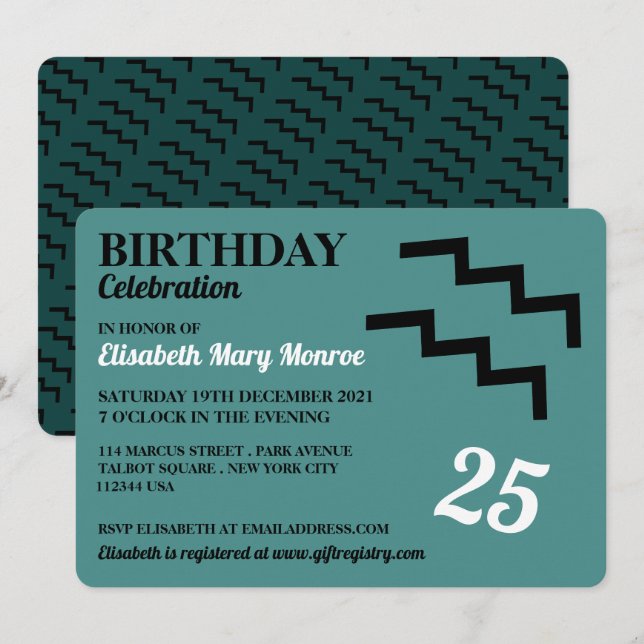 Aquarius, der Wasserträger, Zodiac Geburtstag Einladung (Vorne/Hinten)