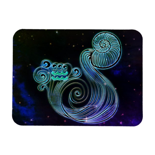 Aquarius der zodiaktische Wasserträger-Magnet Magnet (Horizontal)