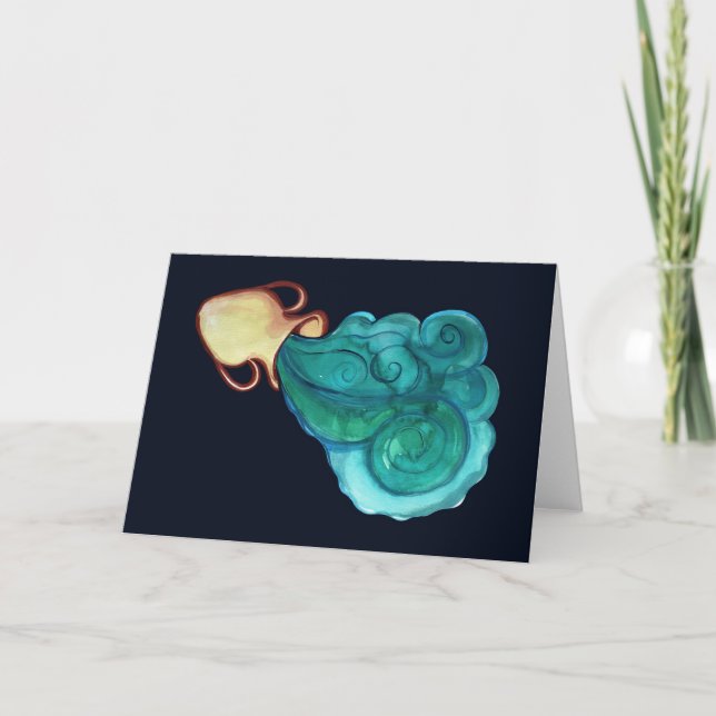 Aquarius die Wasserträger-Astrologie Kunst Karte (Vorderseite)