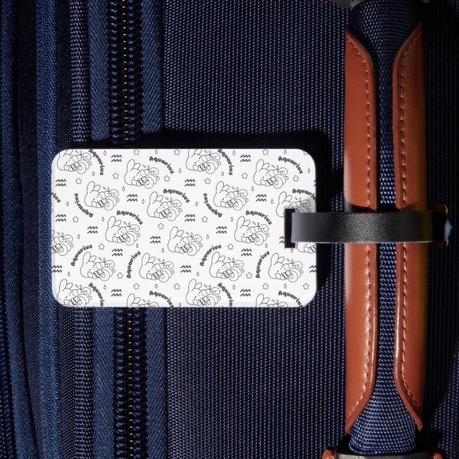 Aquarius Dreams: Zodiac Bunny Pattern III Gepäckanhänger (Rückseite Insitu 2)