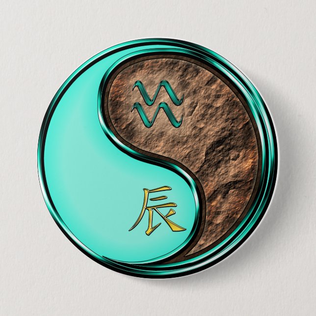 Aquarius & Earth Dragon Button (Vorderseite)