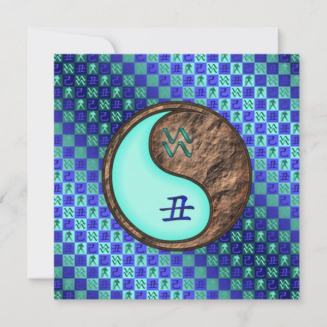 Aquarius & Earth Ox Karte (Vorderseite)