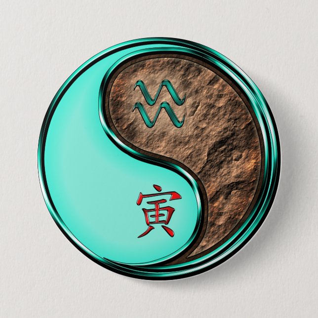 Aquarius & Earth Tiger Button (Vorderseite)