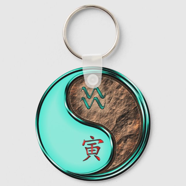 Aquarius & Earth Tiger Schlüsselanhänger (Vorderseite)