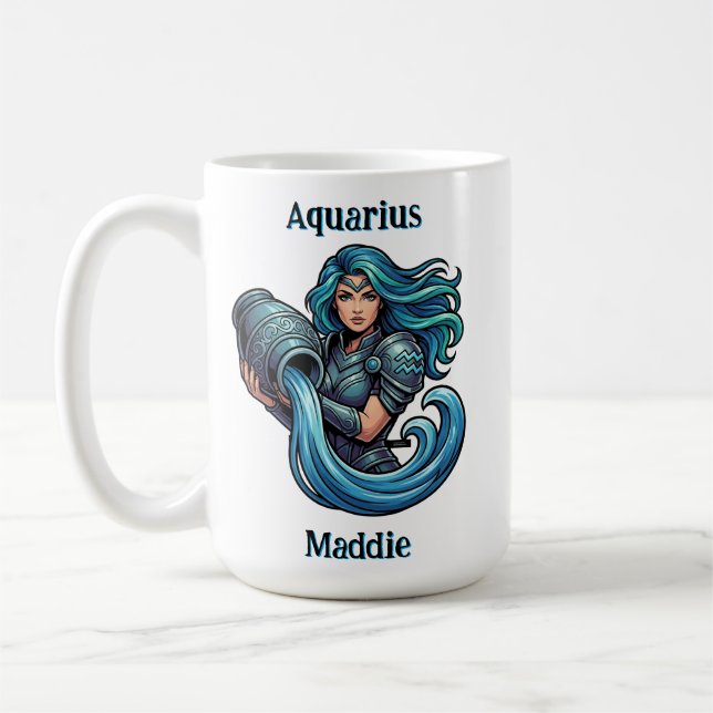 Aquarius-Eigenschaften und Daten | Personalisiert Kaffeetasse (Links)