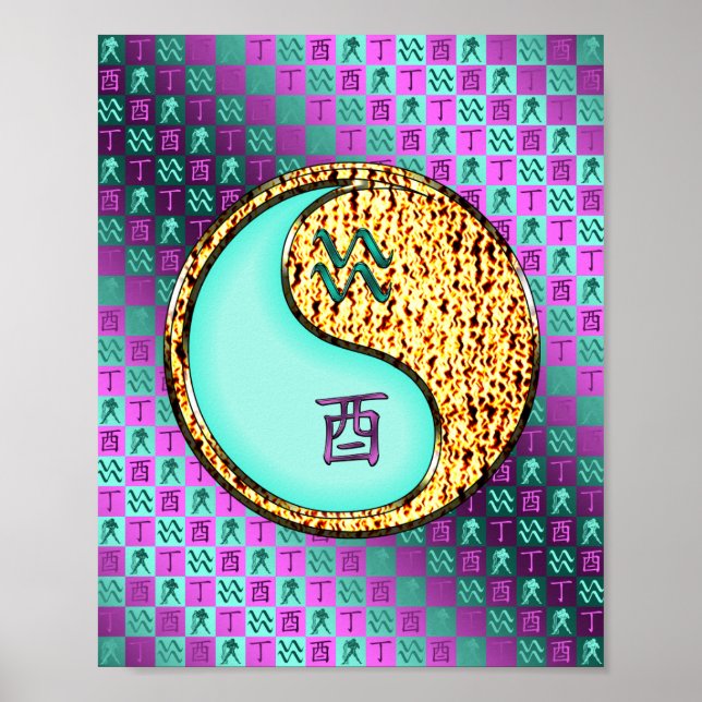 Aquarius & Feuer-Liste Poster (Vorne)