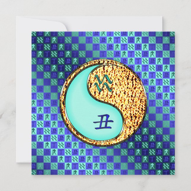 Aquarius & Feuer Ox Karte (Vorderseite)