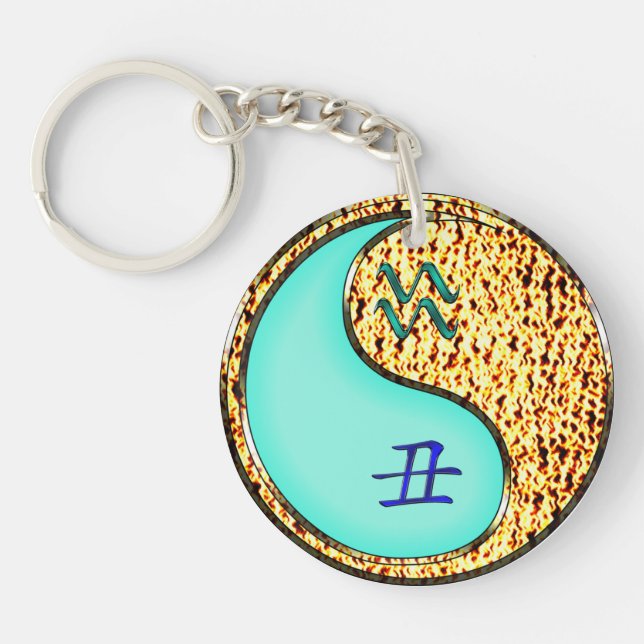 Aquarius & Feuer Ox Schlüsselanhänger (Vorderseite)