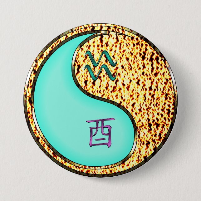 Aquarius & Fire Rooster Button (Vorderseite)