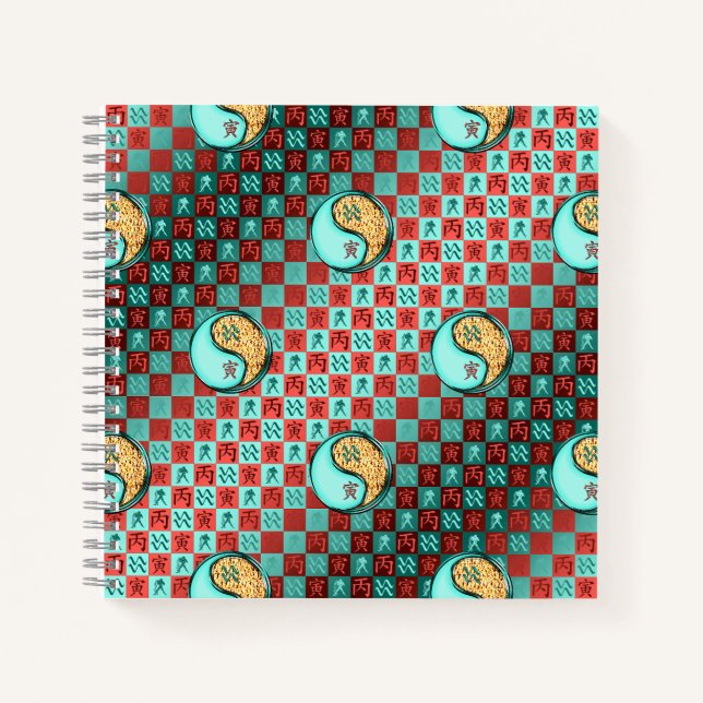 Aquarius & Fire Tiger Notizbuch (Vorderseite)