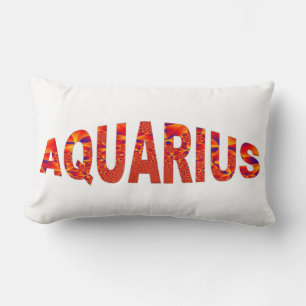 Aquarius - Firey Orange Yellow Blue Lendenkissen
