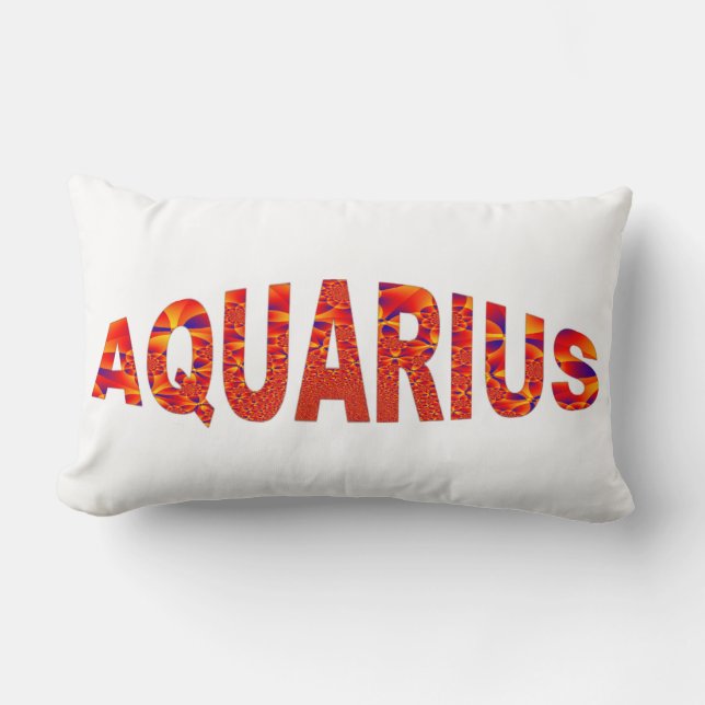 Aquarius - Firey Orange Yellow Blue Lendenkissen (Vorderseite)