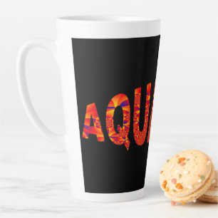 Aquarius - Firey Orange Yellow Blue Milchtasse