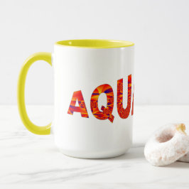 Aquarius - Firey Orange Yellow Blue Tasse