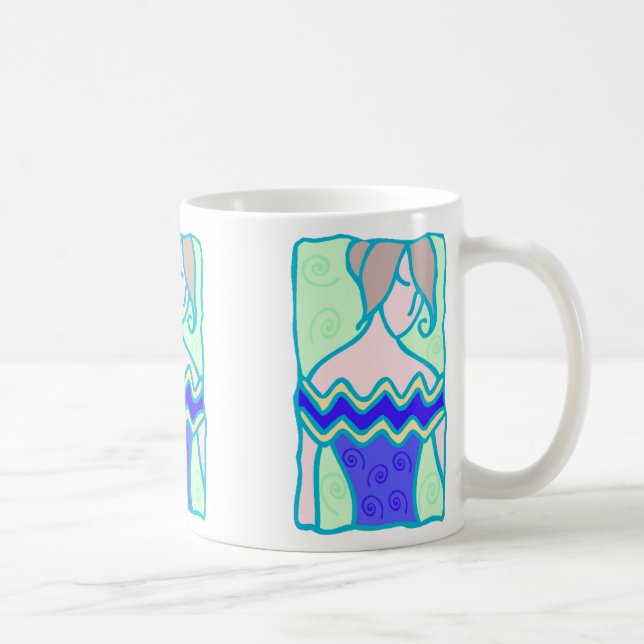 Aquarius-Frau der 20er Jahre mit Symbol blau aquam Tasse (Rechts)